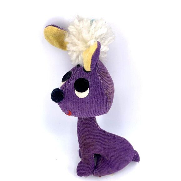 Kamar Dog Purple Corduroy Poodle Dog Japan 6" 1960s - Picture 1 of 9